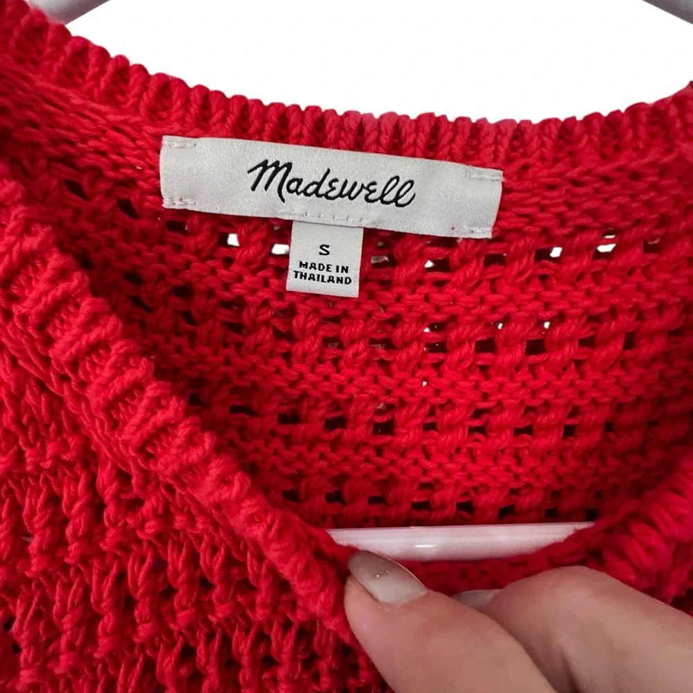 Madewell Bright Red Knit Tank Top - Picture 2 of 4